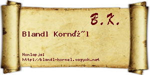Blandl Kornél névjegykártya