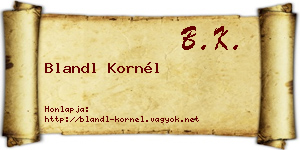 Blandl Kornél névjegykártya