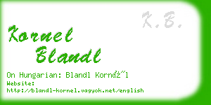 kornel blandl business card